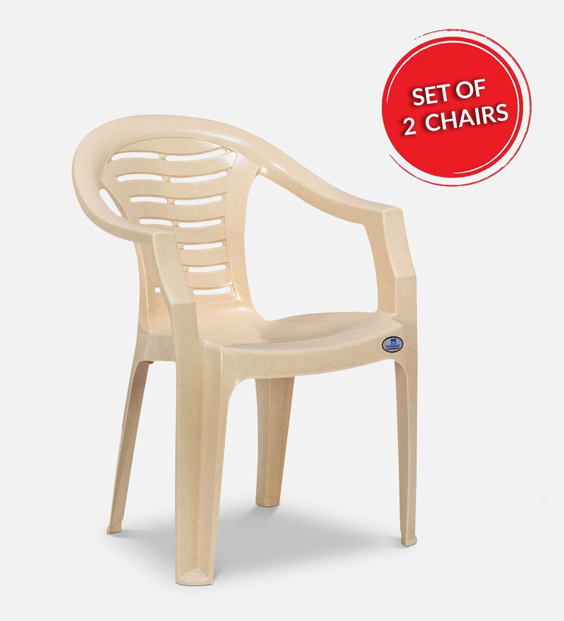 Buy Chr Plastic Chair In Marble Beige Colour Set Of At Off By