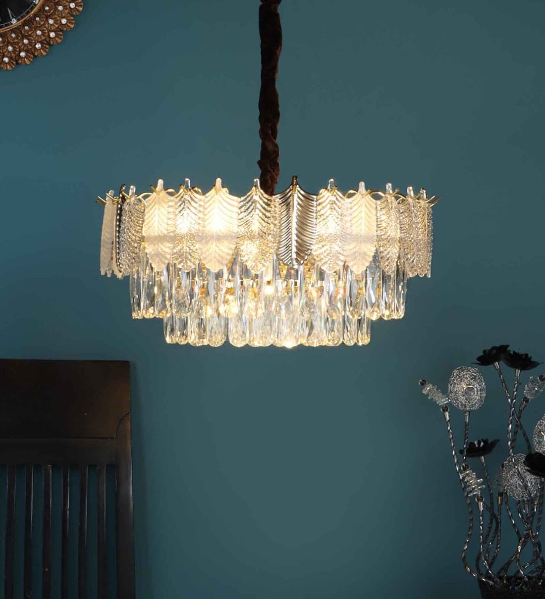 Buy Aavyn Gold Metal Crystal Empire Chandelier By Stello At Off