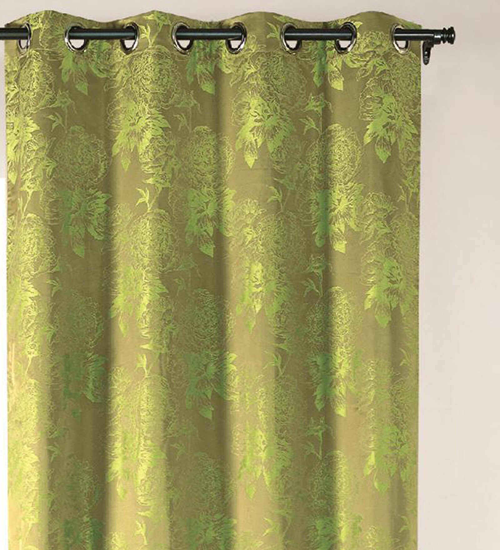 Buy Green Blackout Polyester 7 5 Feet Eyelet Door Curtains Set Of 2 By