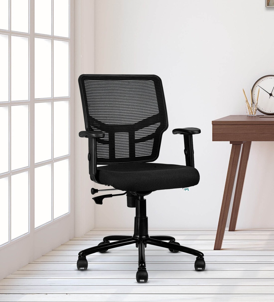 Buy Marigold Mesh Mid Back Ergonomic Chairs In Black Colour At Off