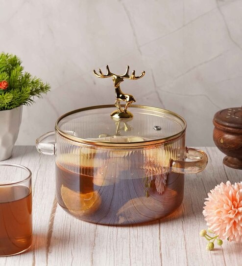 1.6 Ltrs Borosilicate Glass Serving Bowl (Brown)