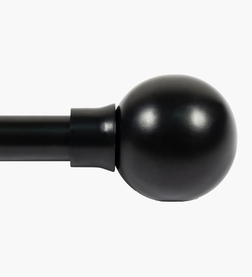 price history - Black Adjustable Curtain Rod with Brackets Iron Pipe with Jason Finials (25MM Diameter)