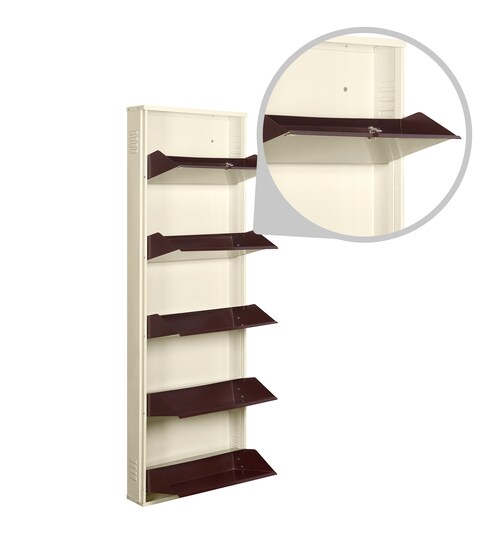 Buy 20 Inches Five Door Powder Coated Wall Mounted Metallic Shoe Rack In Ivory Coffee Colour By Delite Kom Online Tilt Out Shoe Racks Shoe Racks Furniture Pepperfry Product