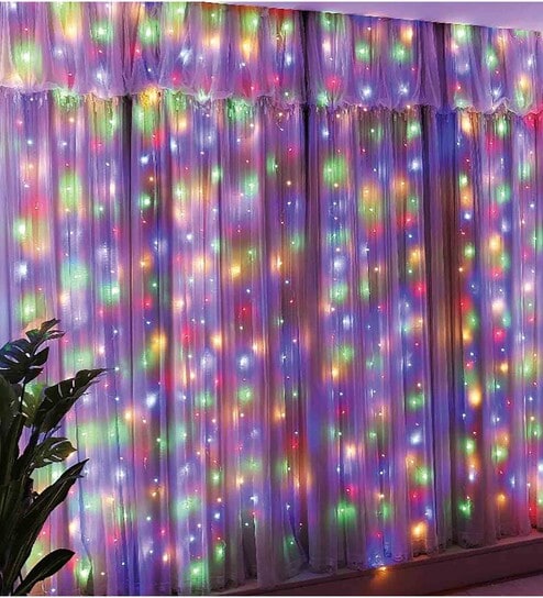 200 LEDs Mutilcolour 2 Mtrs 8 Mode Copper Curtain Fairy String Light
