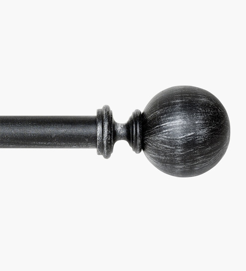 Antique Pewter Adjustable Curtain Rod with Brackets Iron Pipe with Ball Rustic Silver Finials (25MM Diameter) Offers & Cashback
