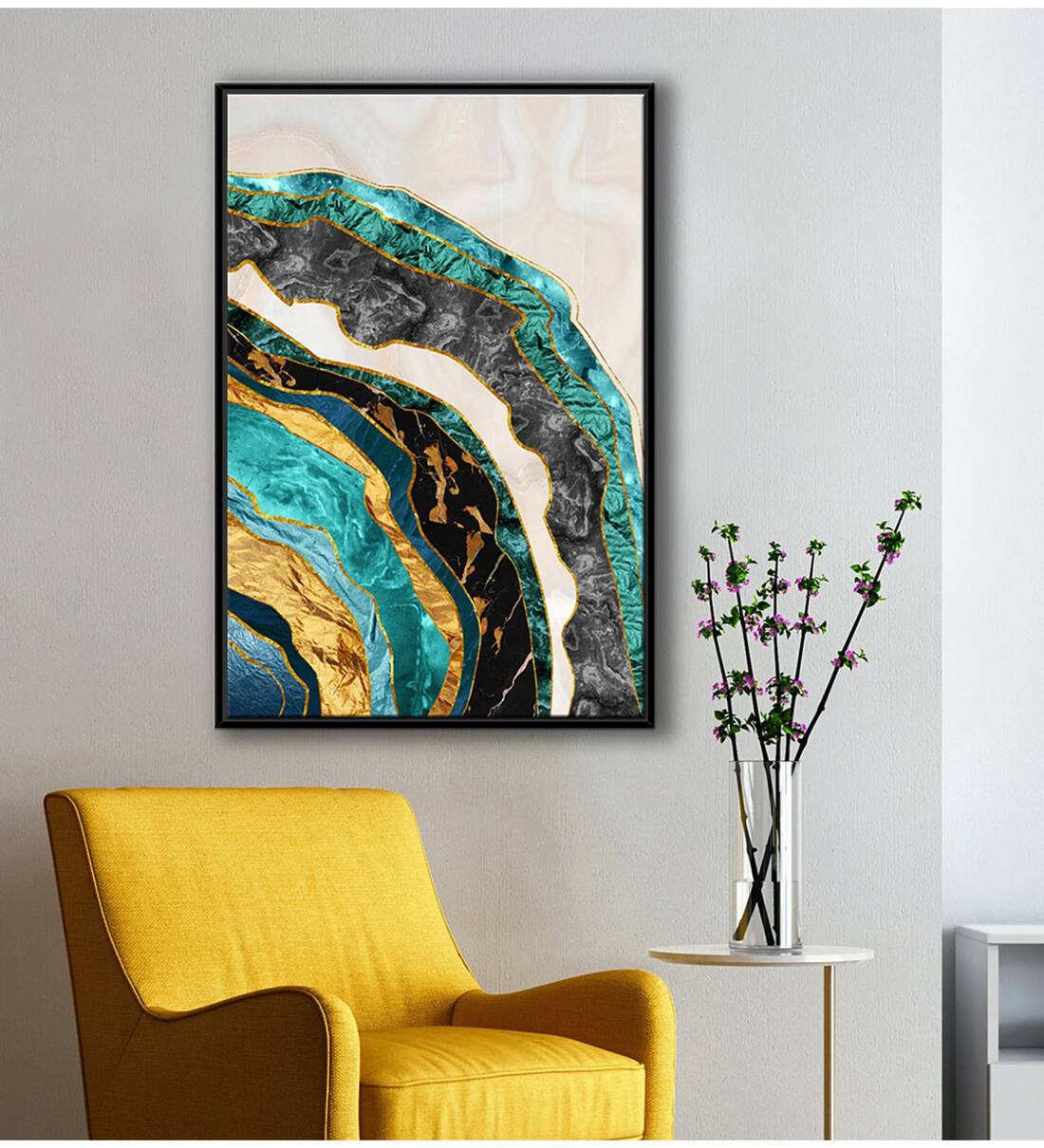 Buy Abstract Modern Colourful Marble Art Print at 100 OFF by 999Store