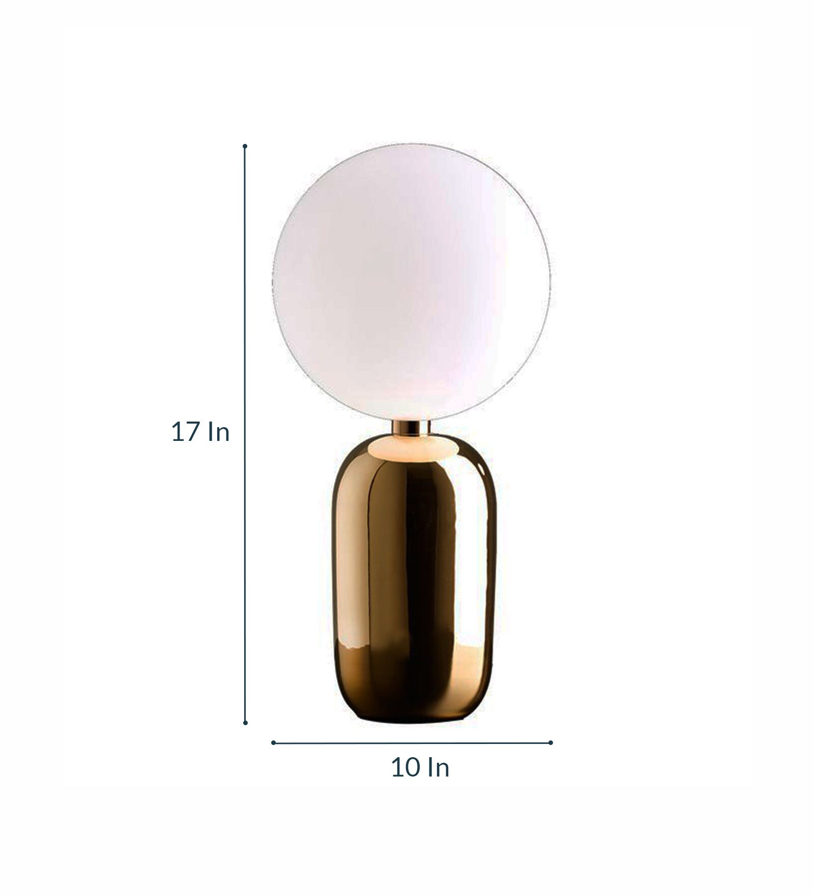 Buy White Glass Shade Table Lamp with Gold Base by Jainsons Emporio