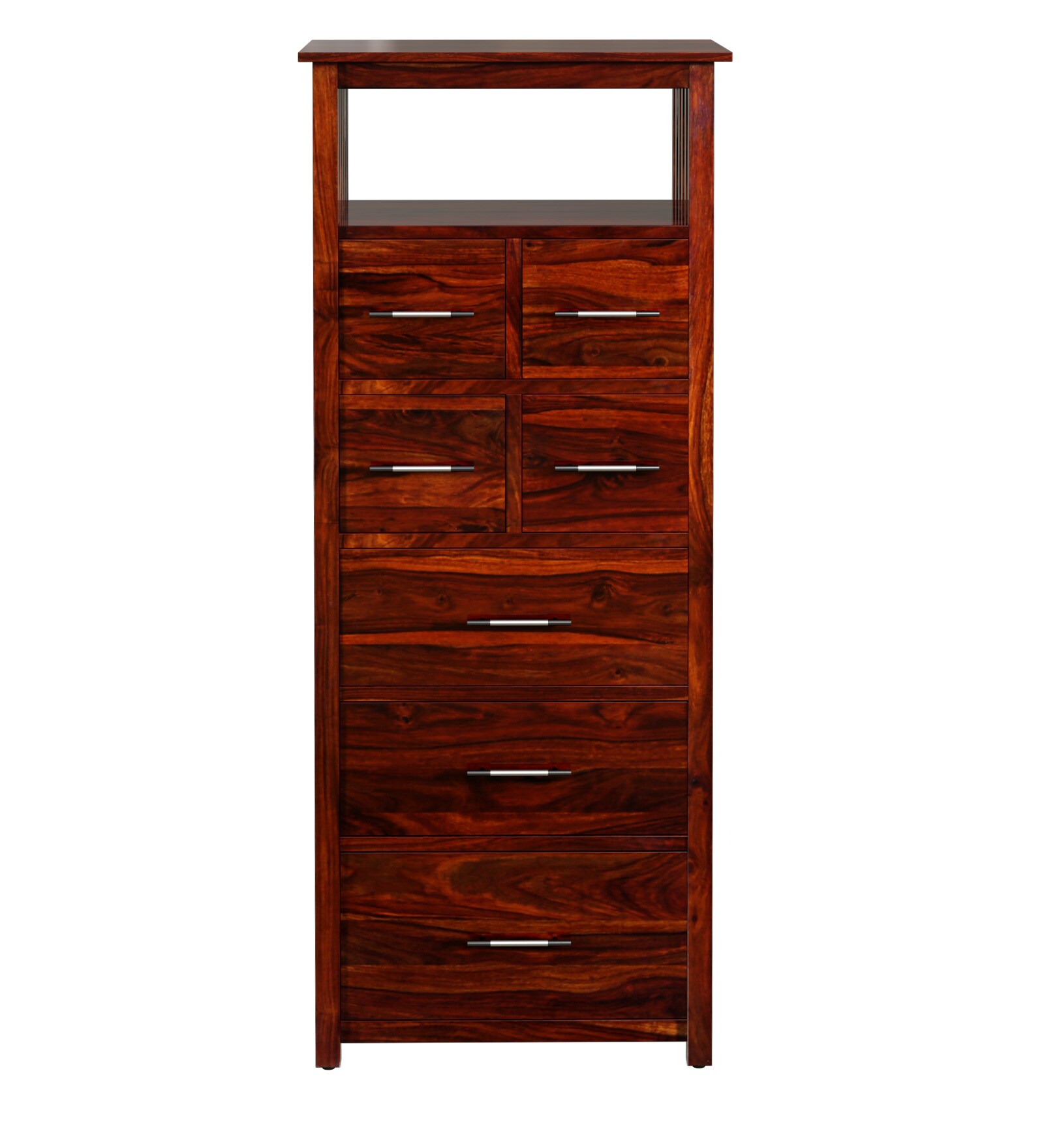 Abbey Tall Solid Wood Chest Of Drawer In Honey Oak Finish By
