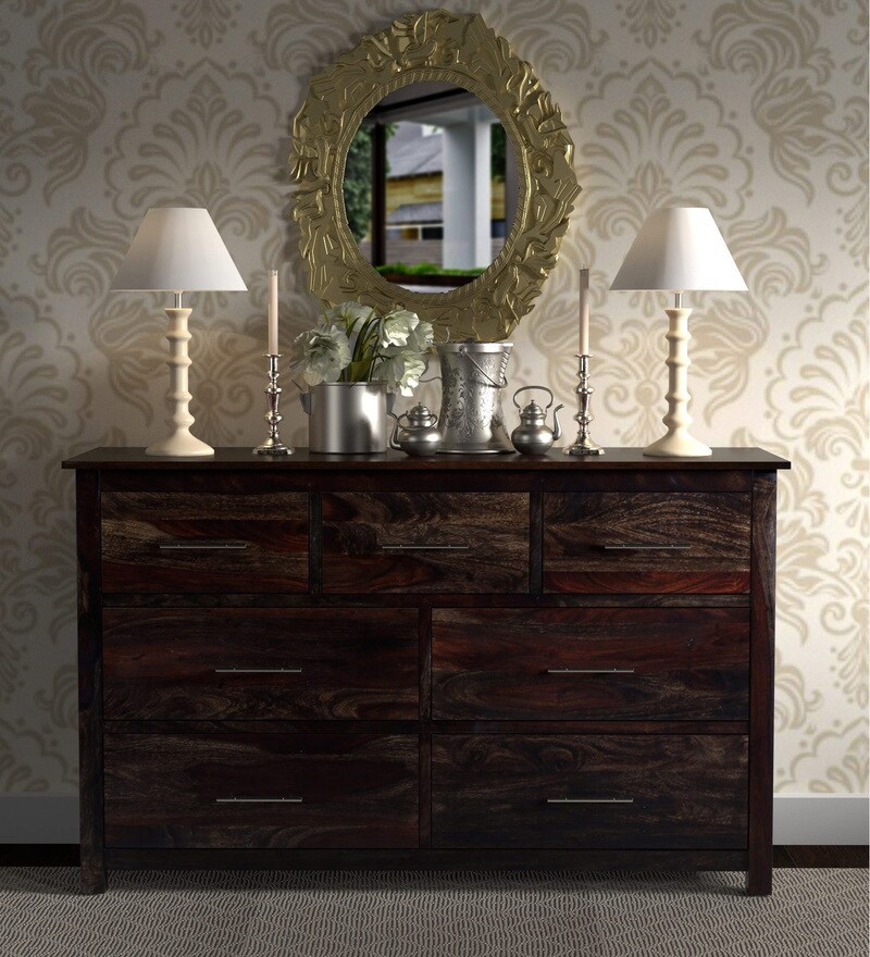 Lemuel Chest Of Drawers With Table Top In Passion Mahogany Finish