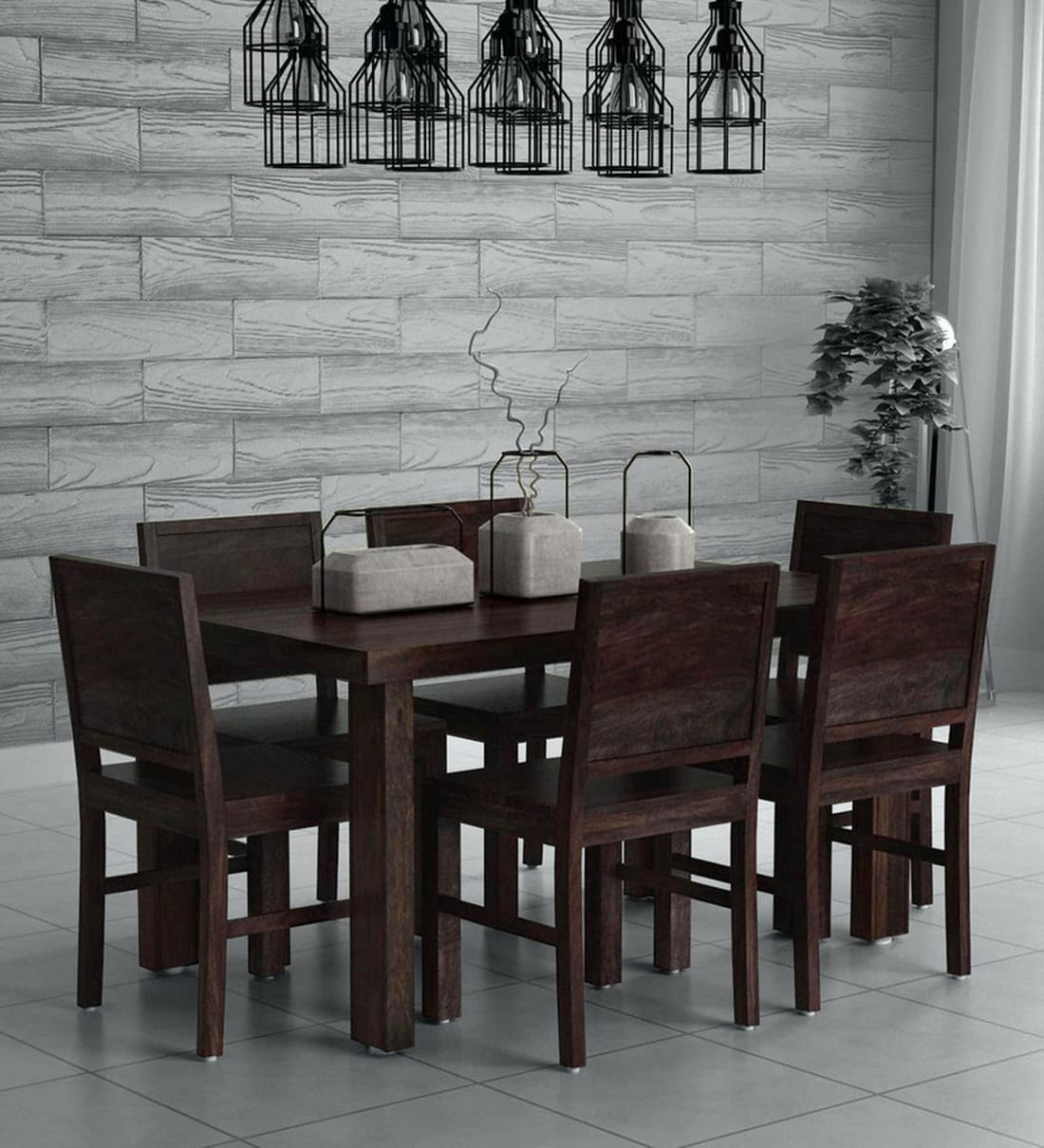 Buy Acropolis Sheesham Wood Seater Dining Set In Warm Chestnut Finish