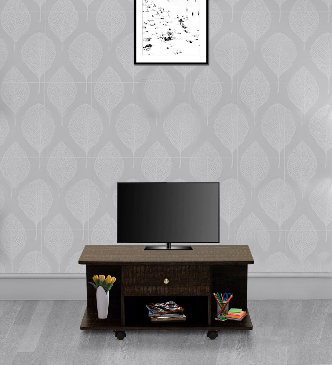 Buy Akira TV Console With One Drawer In Wenge Finish Online - Modern TV ...
