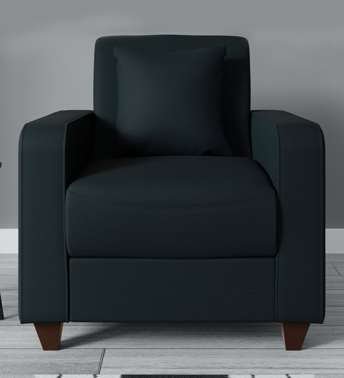 Buy Alba 1 Seater Sofa in Charcoal Grey Colour CasaCraft Online