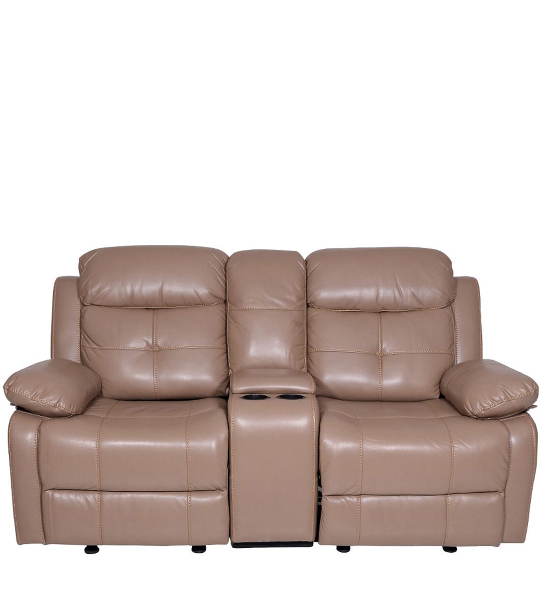 Buy Alex 2 Seater Recliner Sofa (with Glider) in Camel Colour at 58