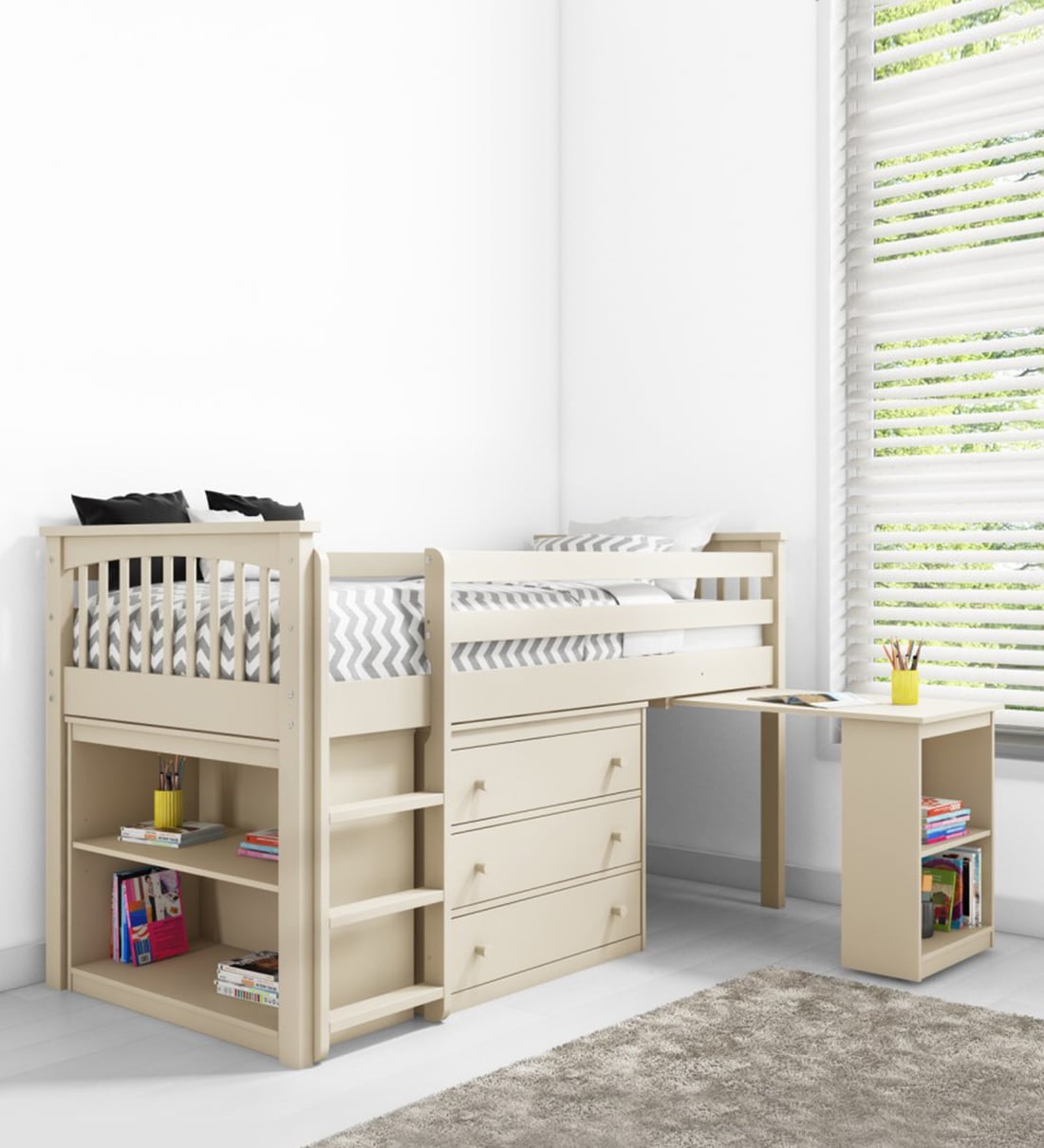 Buy Minerva Midsleeper Loft Bed in Butterscotch Cream CasaCraft