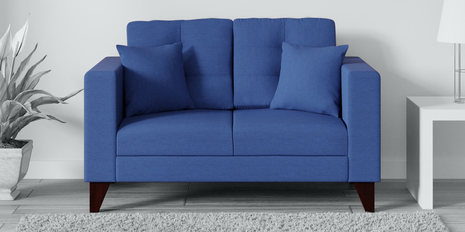 Buy Alfredo Fabric 2 Seater Sofa In Denim Blue Colour Online Lawson 2