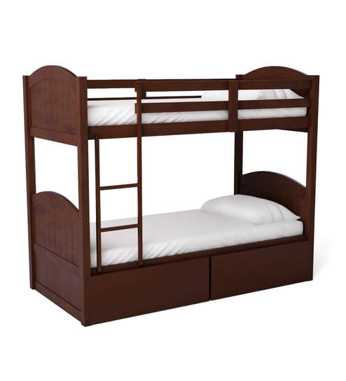 Buy Alexander Bunk Bed With Drawer Storage In Walnut Finish By