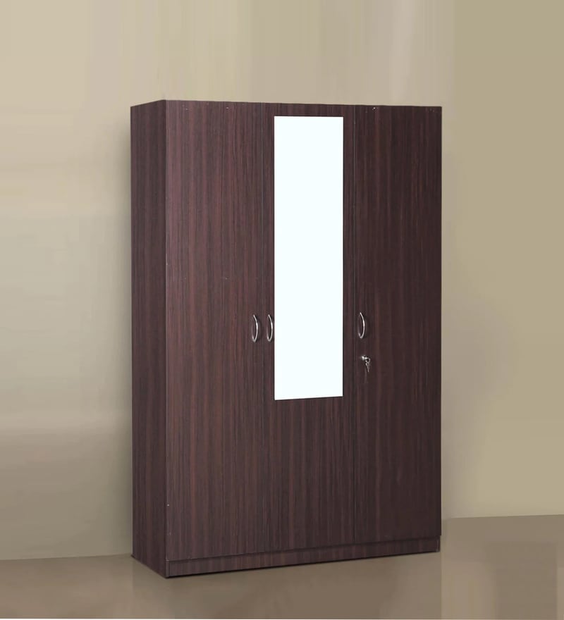 Buy Cedar Three Door Wardrobe In Teak Walnut Colour By Nilkamal