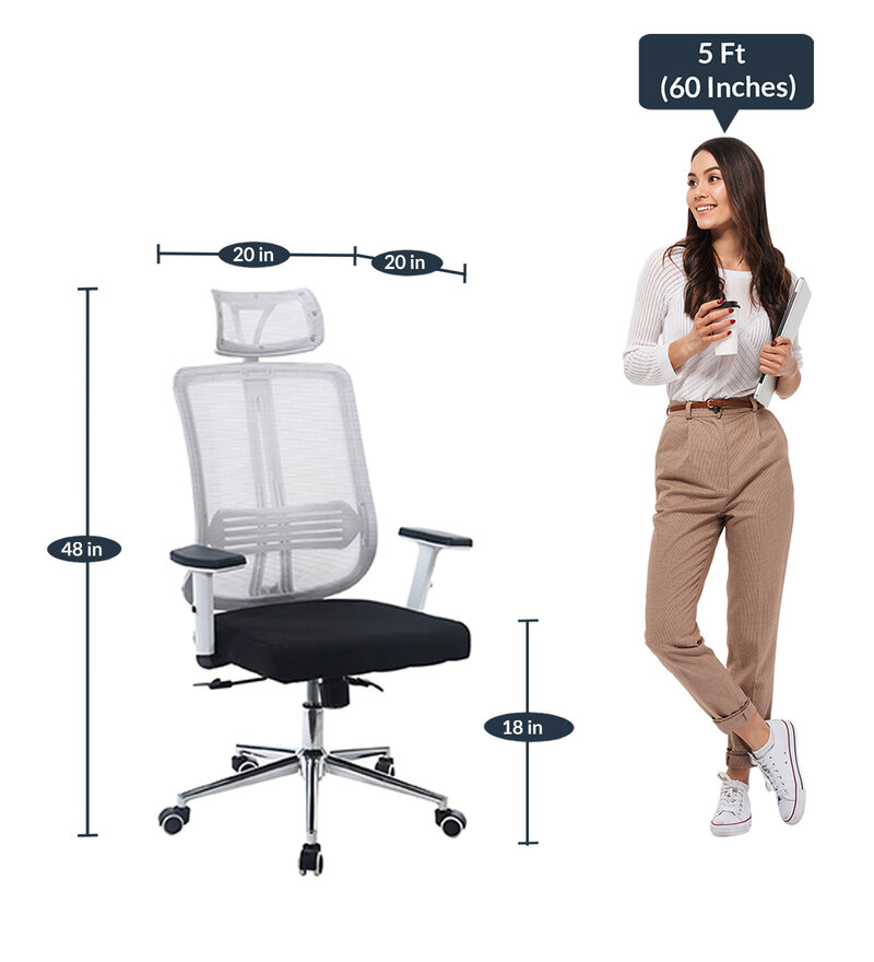 Apollo Office Chair, 4D Armrests, 2D Headrest, Adjustable Lumbar Support  and Seat Sliding, High Back Mesh Chair, Nylon Back Frame with Cloth Hanger