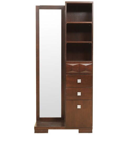 Buy Amelia Solidwood Dresser With Mirror In Brown Colour By