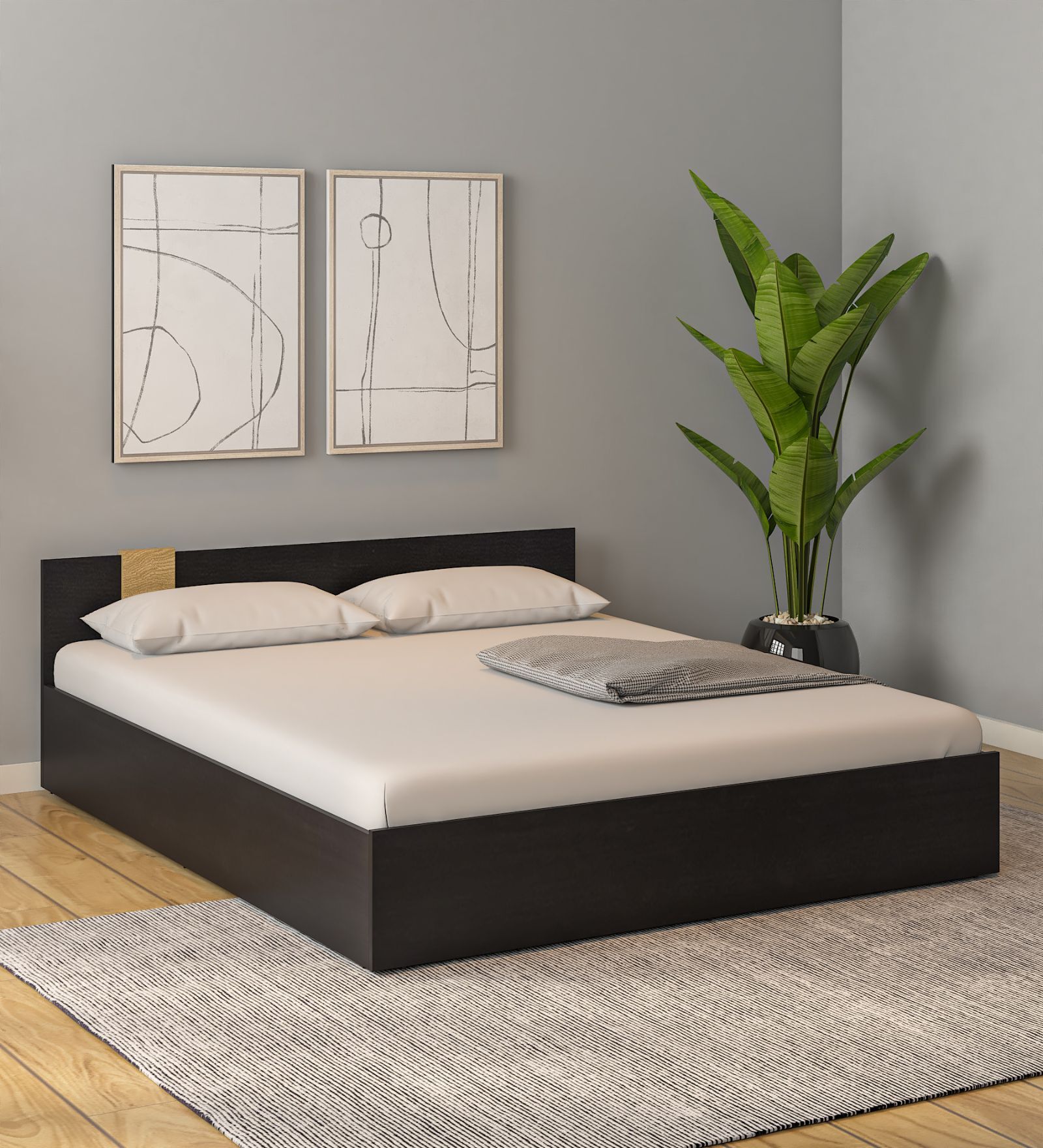 Buy Annya Queen Size Bed in Wenge Finish Online Modern Queen Size Beds Beds Furniture