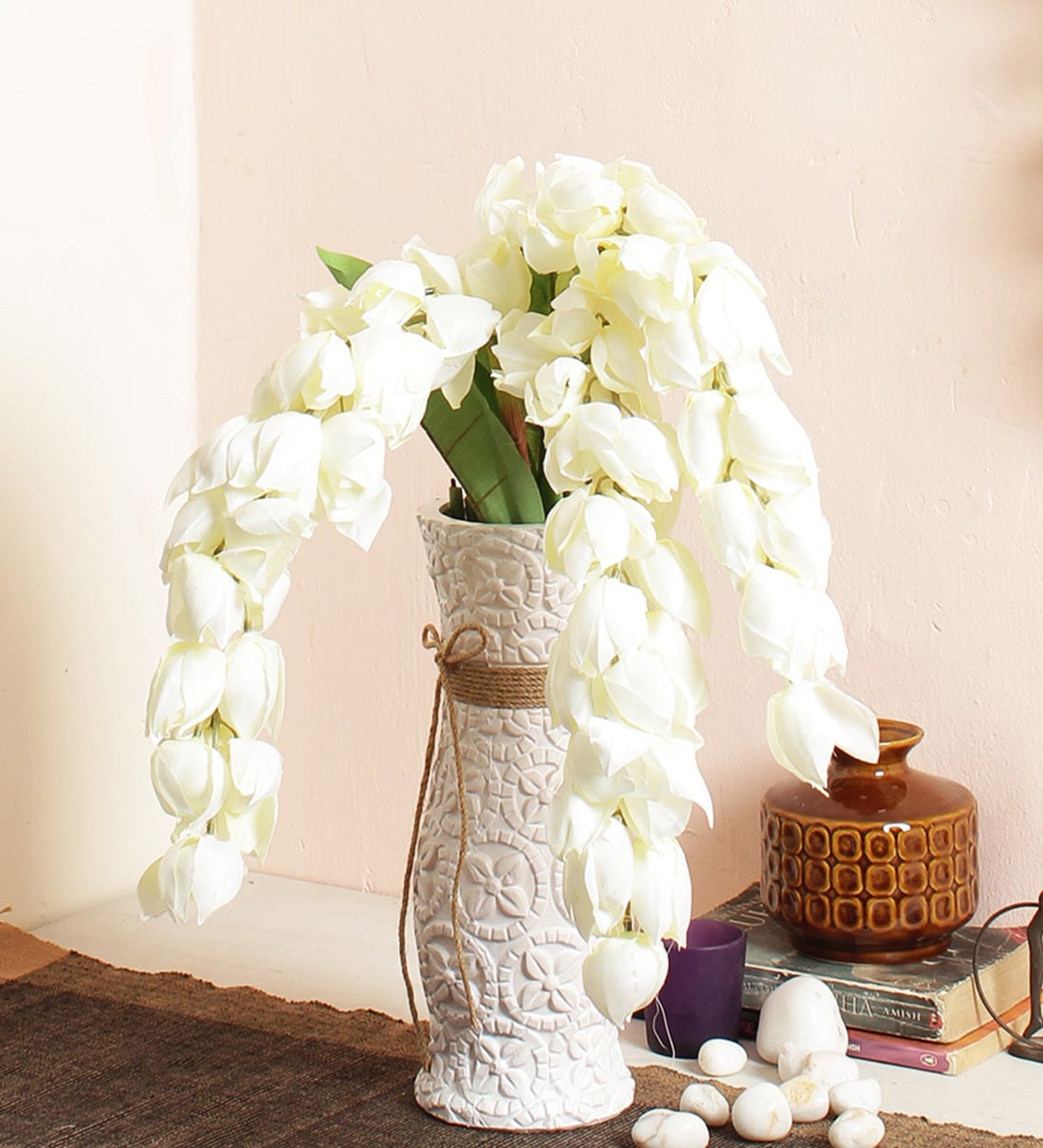 Buy White Artificial Hanging Flower Stick, Set of 4 by Fourwalls at 57 OFF by Fourwalls Pepperfry