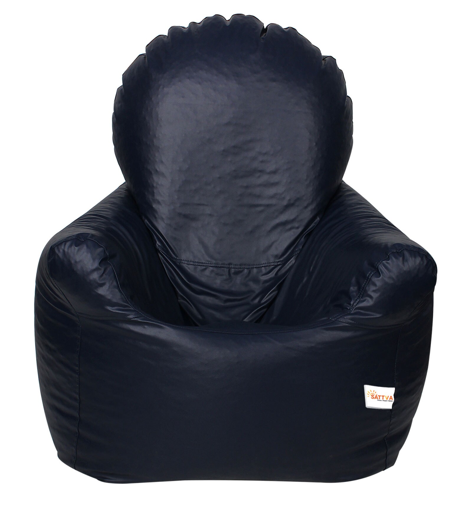 Buy XXXL Bean Bag Arm Chair with Beans in Navy Blue Colour by Sattva