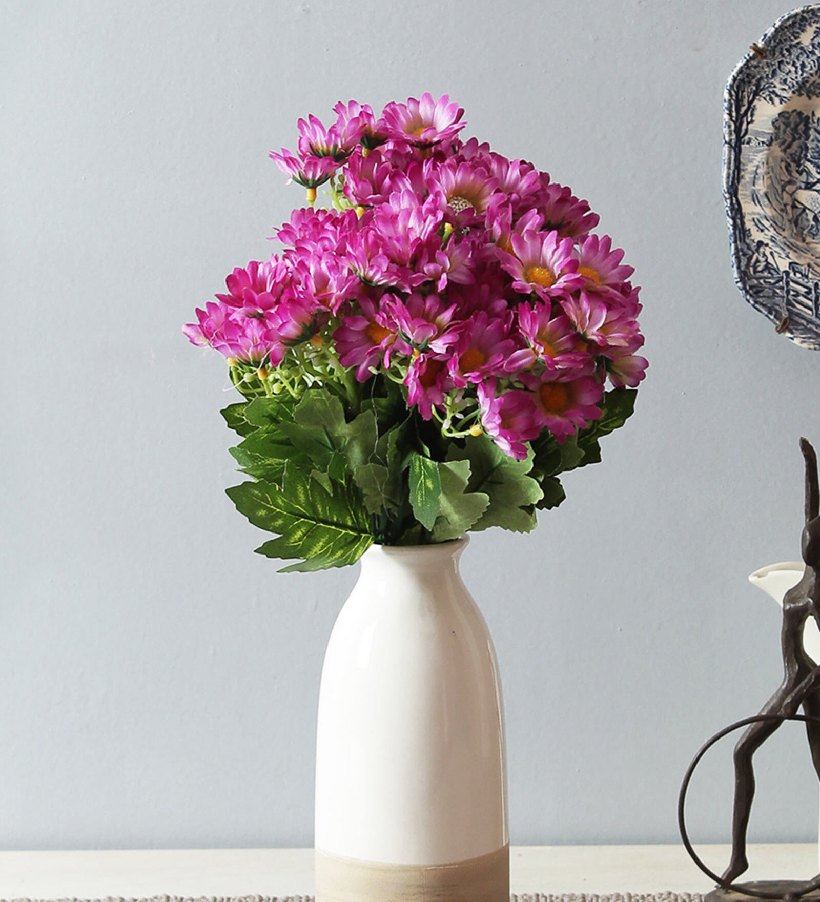 Buy Purple Fabric & Plastic Daisy Bunch Artificial Flowers at 42 OFF