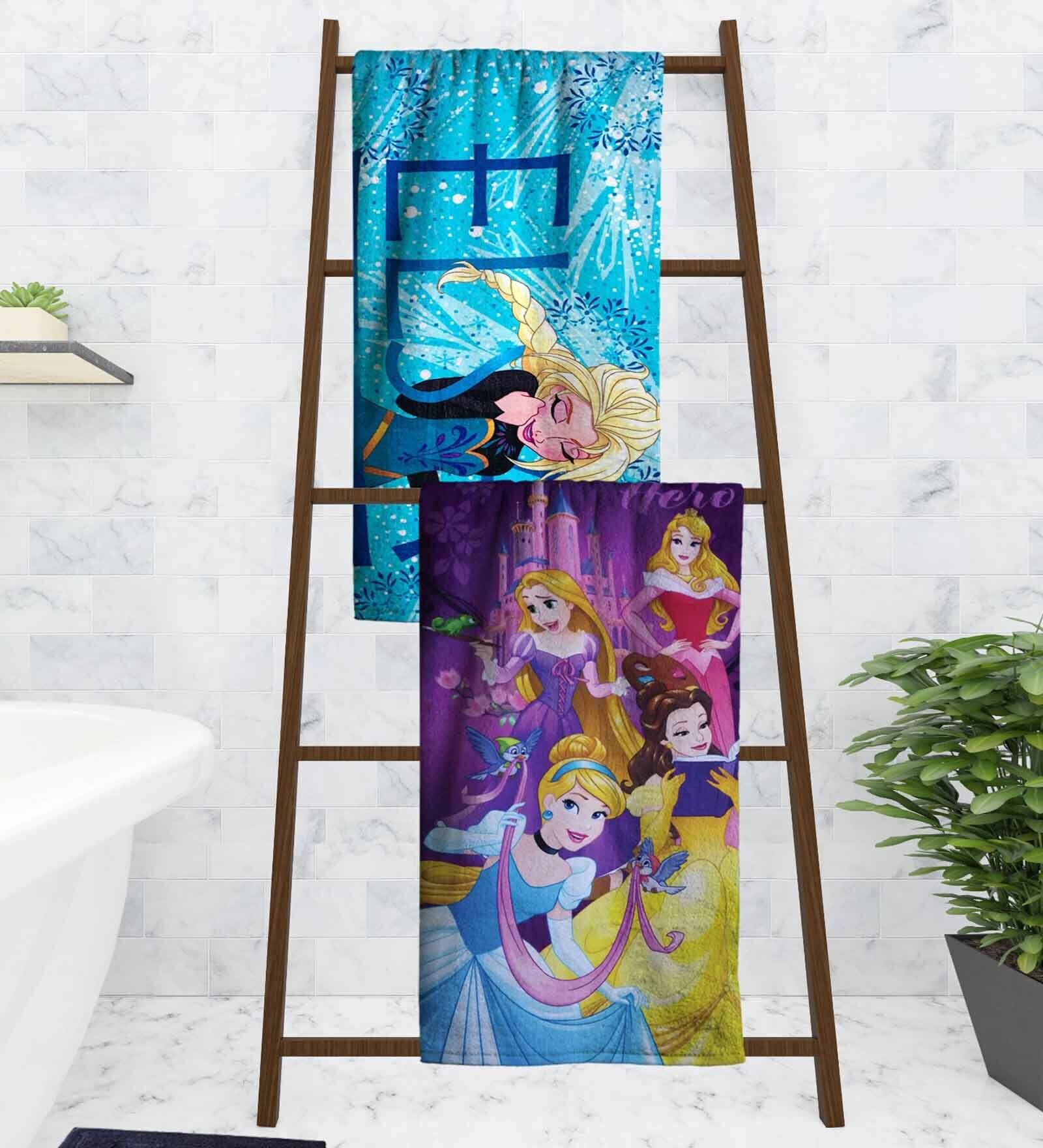 Buy Disney Princess & Frozen Multicolor 350 GSM Cotton Kids Towels (Set