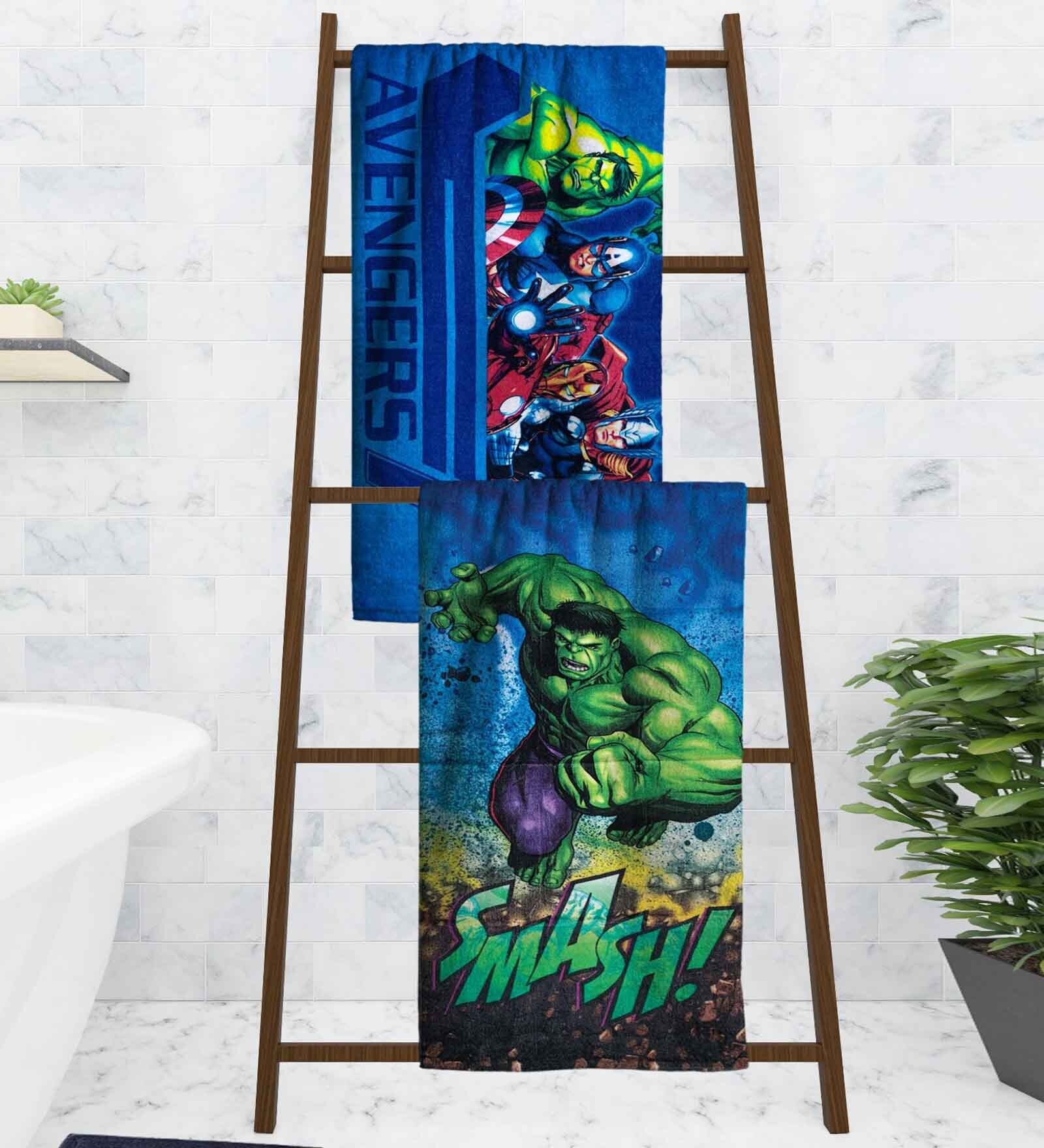Buy Marvel Spiderman And Avengers Kids 350 GSM Bath Towel (Set of 2) by