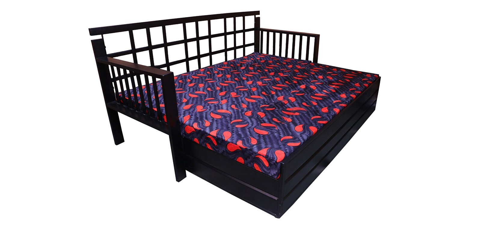 Buy Aurora Metal KingSize Sofa cum Bed with Hydraulic Storage in Matte