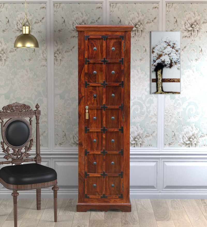 Buy Siramika Solid Wood Wardrobe In Honey Oak Finish By Mudramark