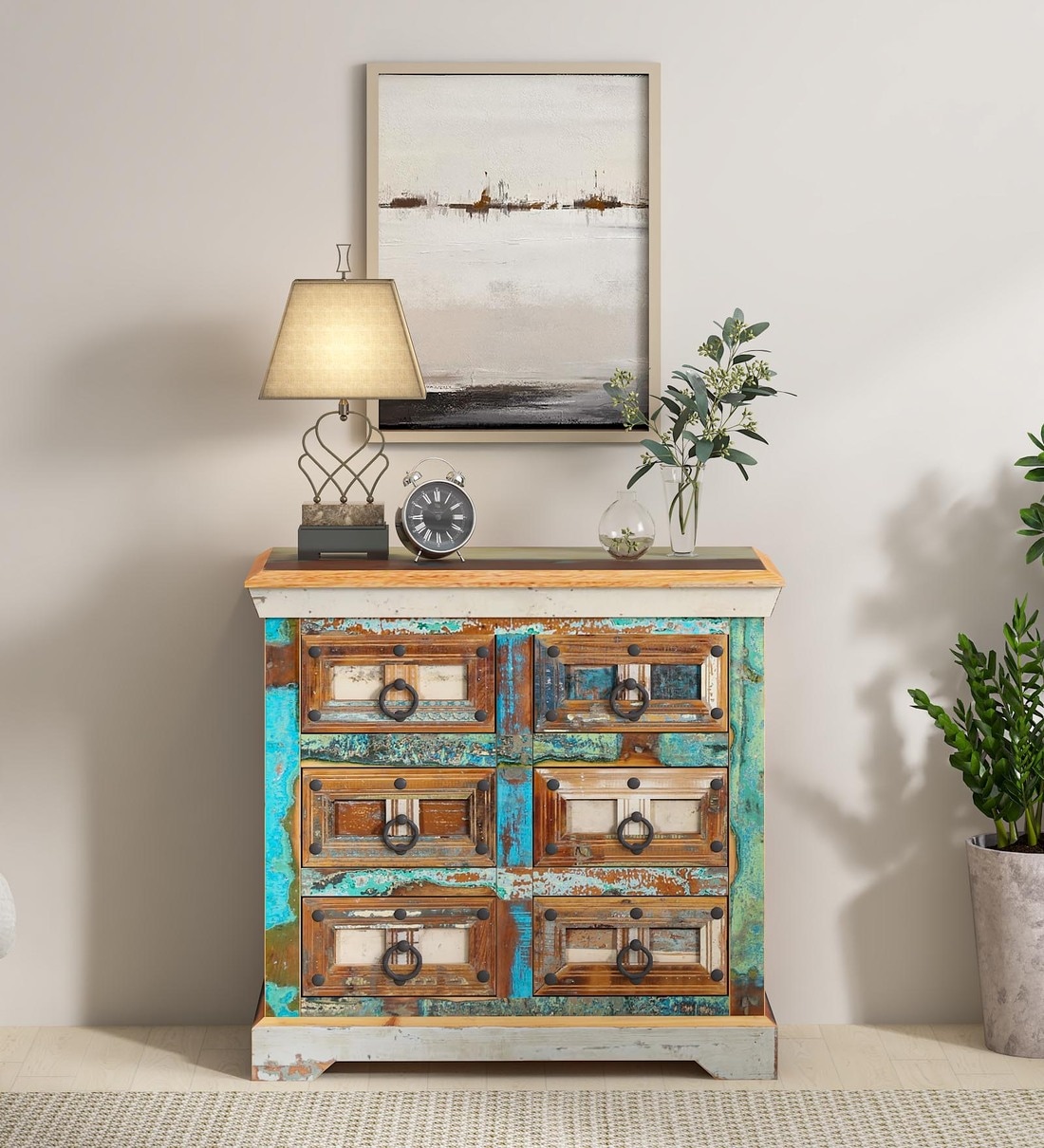 Buy Azealia Reclaimed Wood Chest Of Drawers In Distress Finish at 2
