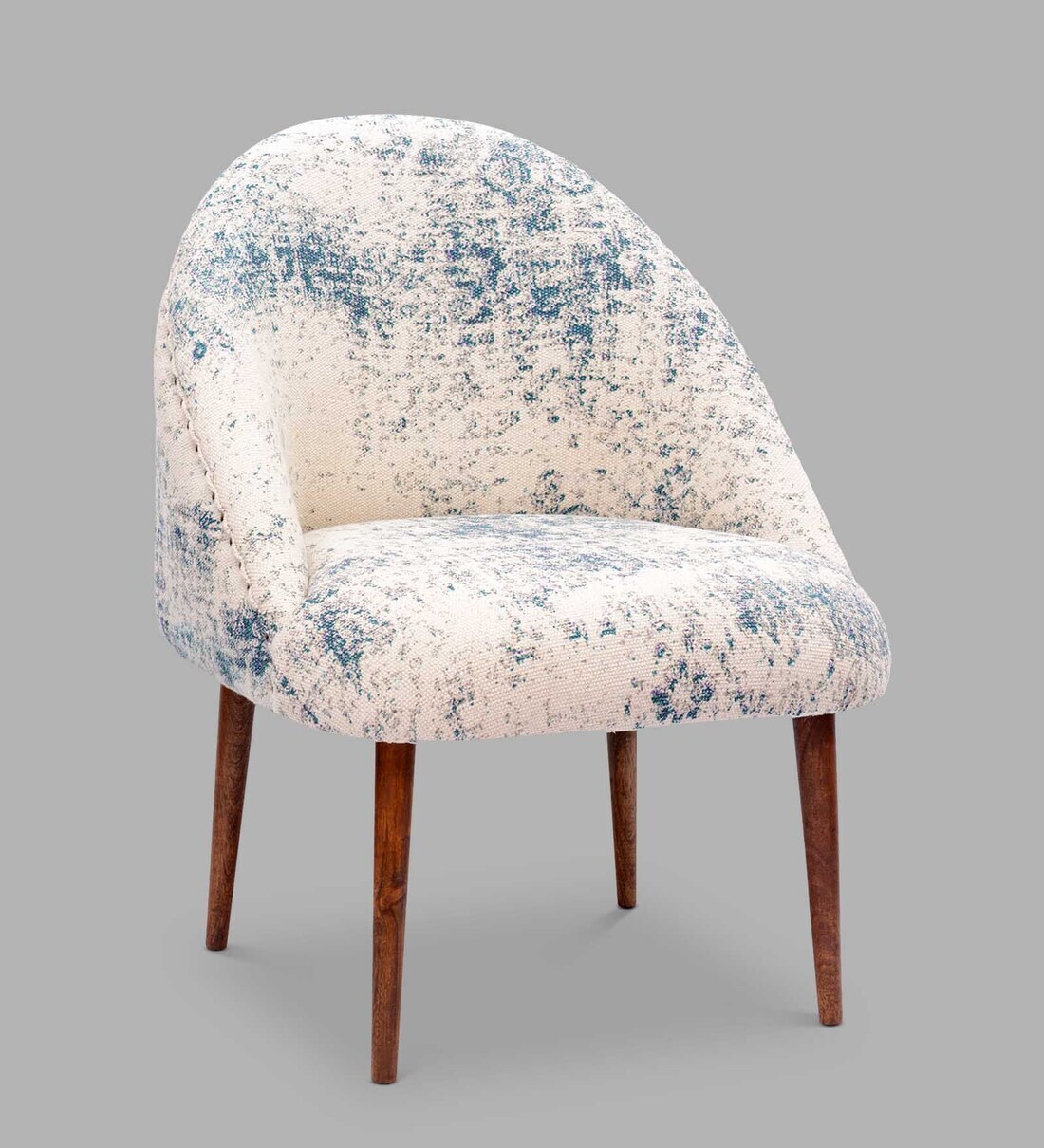 Buy Barrel Chair In Cream & Blue Colour Online Barrel Chairs Barrel Chairs Furniture