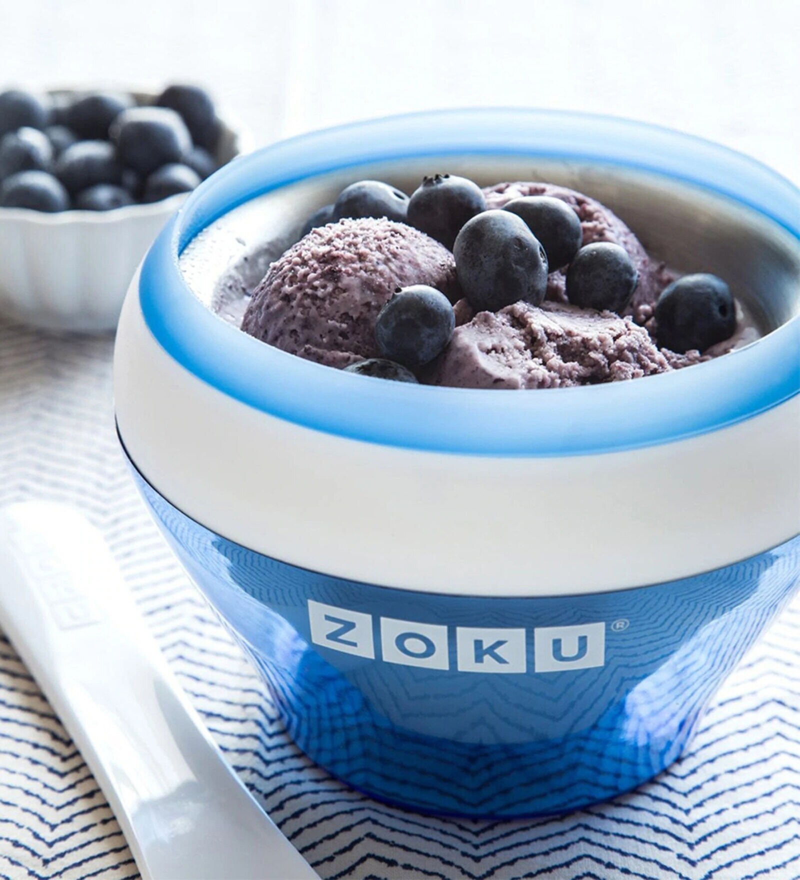 Buy Basic 147ml Blue & White Silicone Ice Cream Maker Mould Online