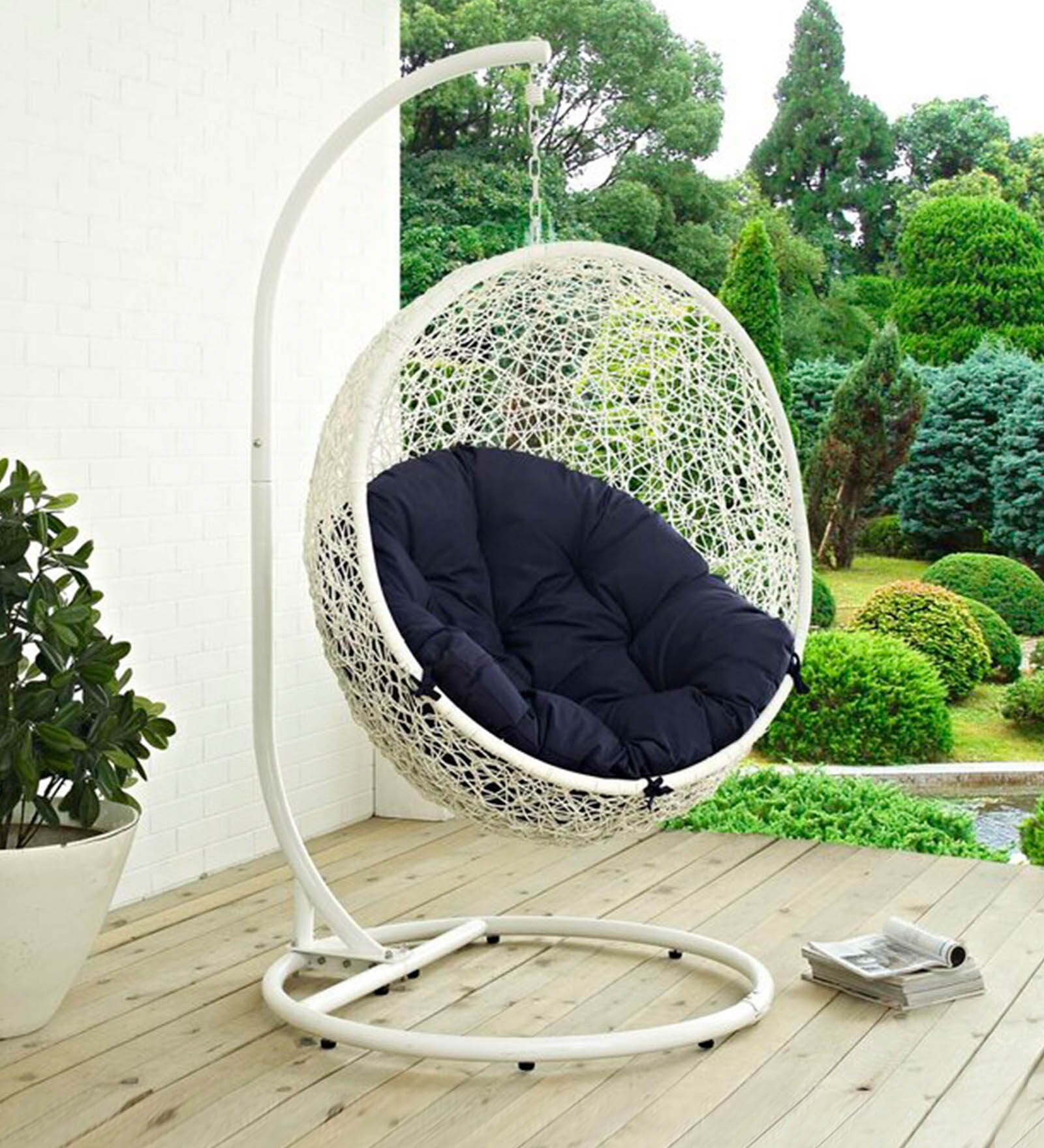 Buy Basket Wicker Swing in White & Blue Colour at 10 OFF by Carry Bird