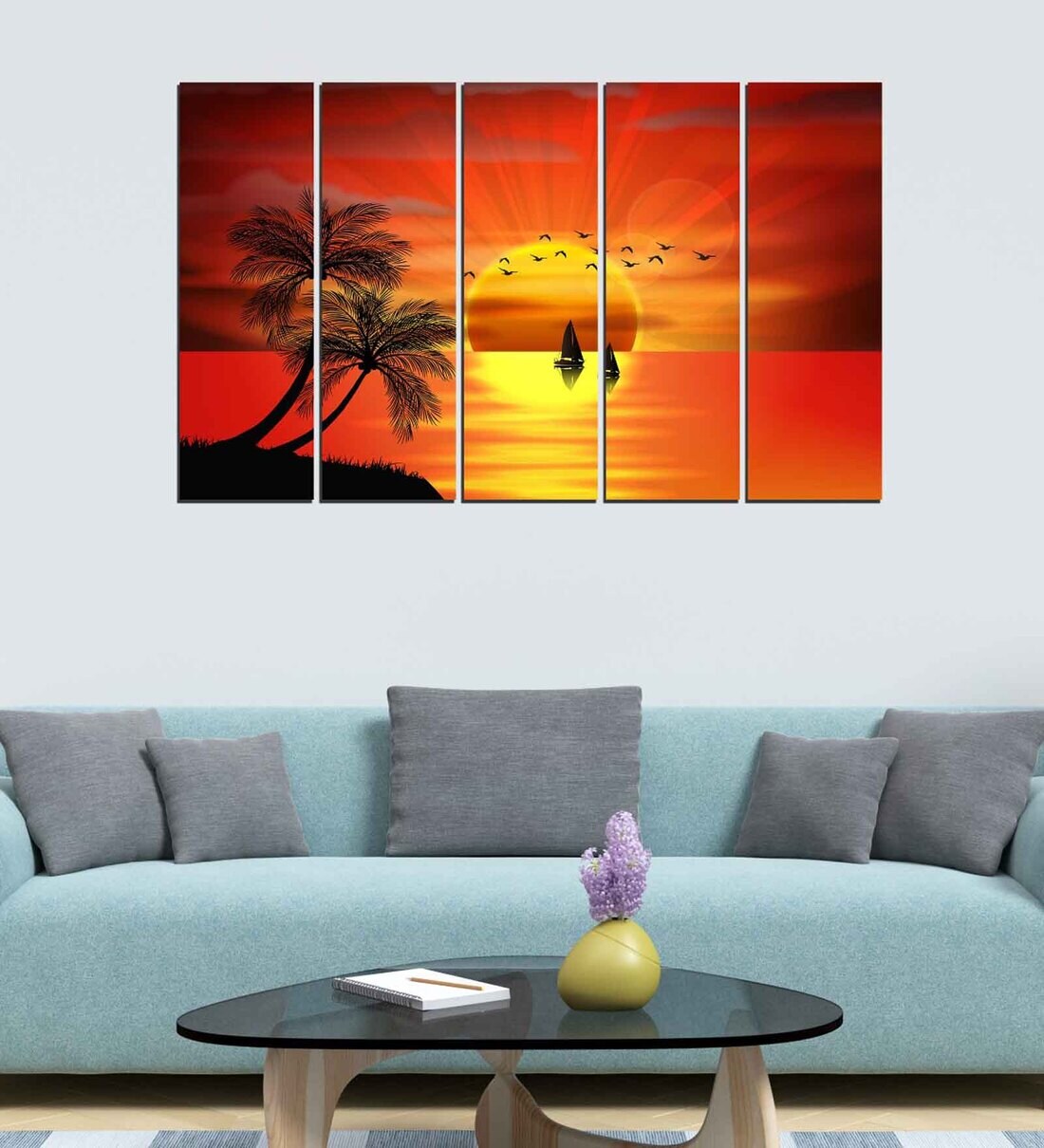 Buy Beautiful Sunrise Wood Framed Velvet Laminated Art Print by Wens at 37 OFF by Wens Pepperfry