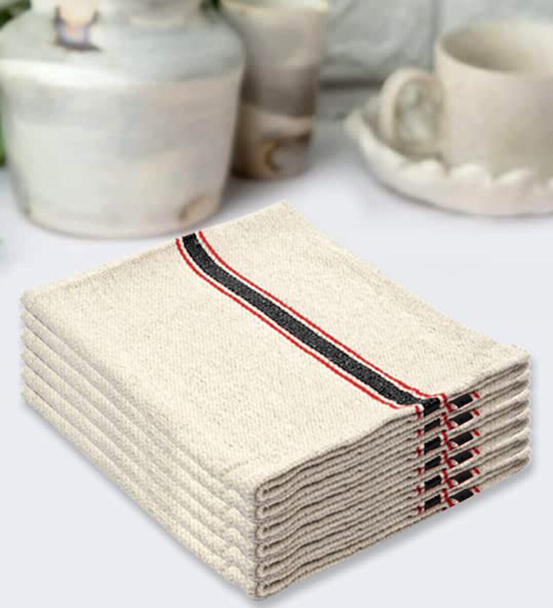 Beige Cotton Cleaning Cloths (Pack of 6),  