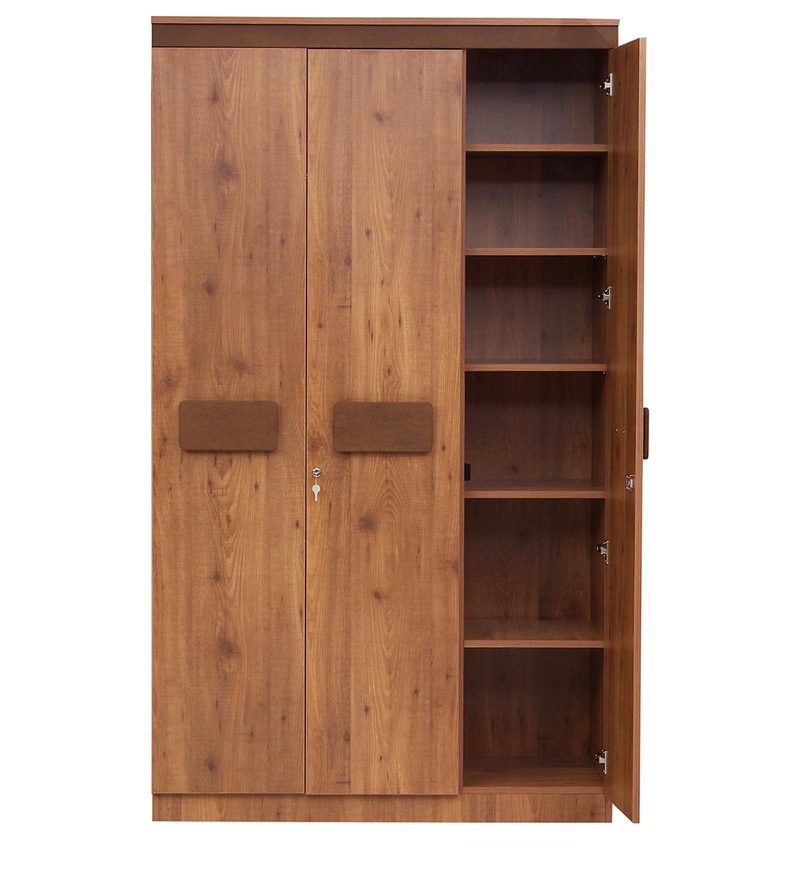 Buy Benson Three Door Wardrobe In Walnut Finish By Peachtree