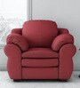 Durian Berry Leatherette 1 Seater Sofas in Red Colour