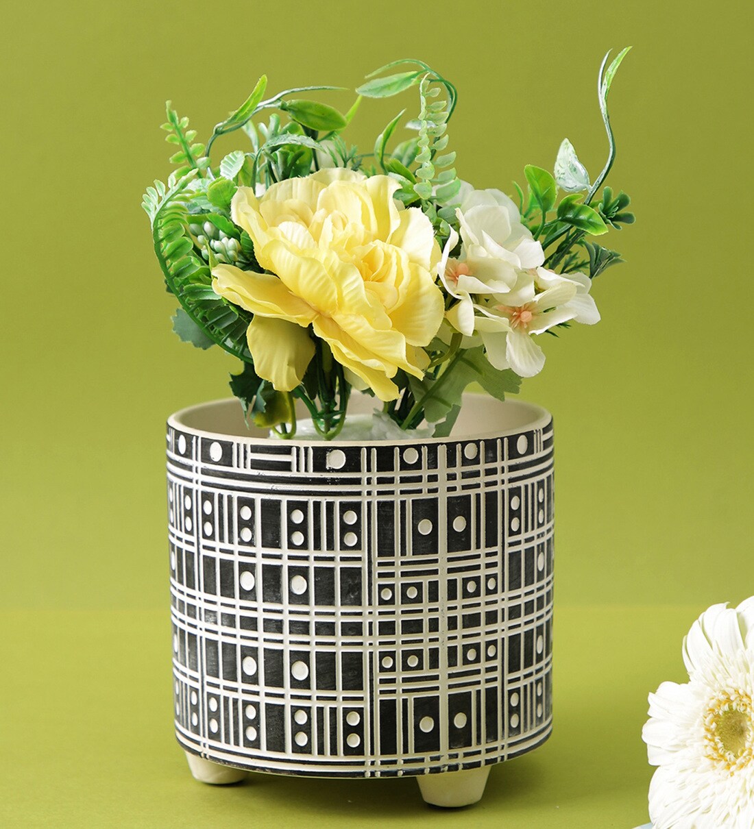 Buy Black & White Ceramic Planter by Tayhaa at 70 OFF by Tayhaa