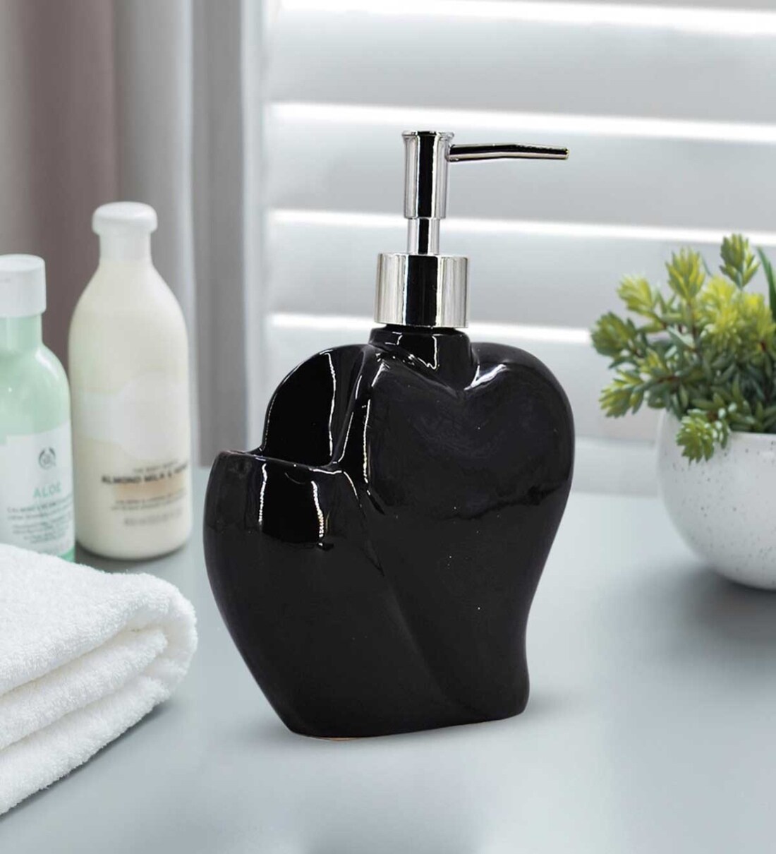 Buy Black 300 ml Ceramic Liquid Soap Dispenser by Kookee at 20 OFF by