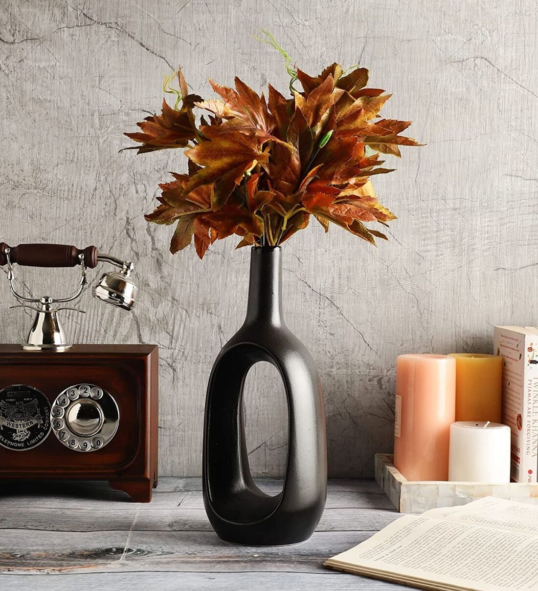 Buy Black Ceramic Modern Table Vases By La Dimora Selections at 37 OFF