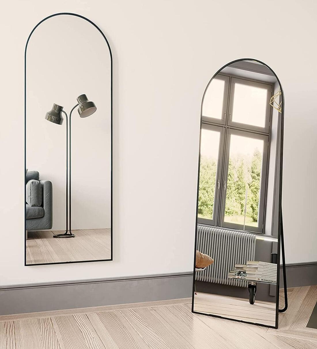 Buy Black Full Length Arch Mirror with Stand by Casagold Online Full