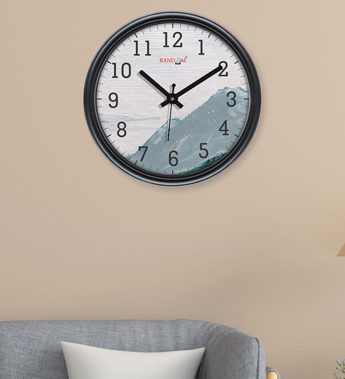 Buy Black Plastic 12Inch Curve Twin Shade (Quartz Movement) Wall Clock