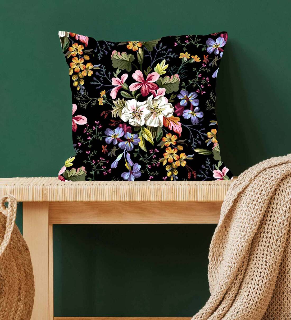 Multicolor - Handcrafted Cotton Patchwork Cushion Cover (16 x 16 in) 17 main image 1