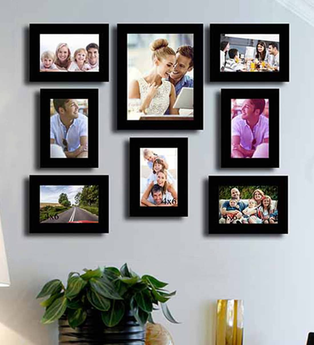 Buy Black Synthetic Wood wall photo frame set of 8 By Art Street at 29% ...