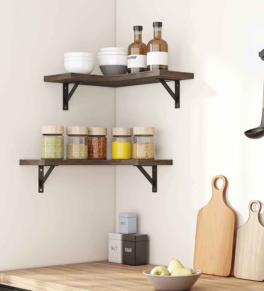 Buy Black Wood & Metal Wall Shelf (Set of 2) By Craft Center at 59 OFF