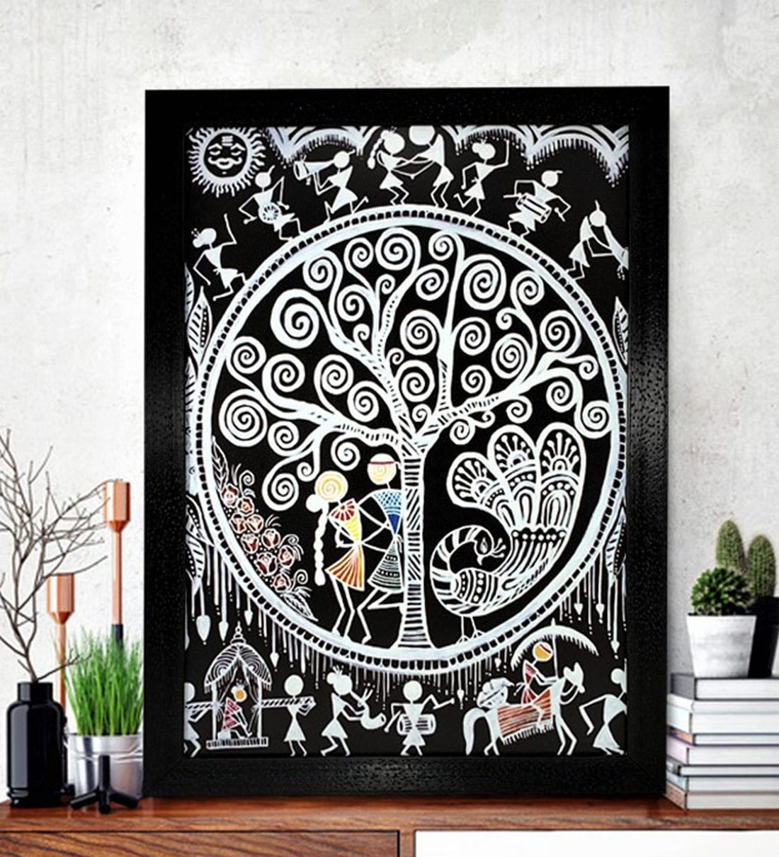 warli painting black