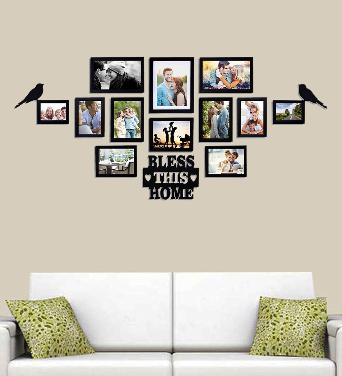 Buy Black Wood Collage Photo Frames Set of 12 by Art Street Online Collage Photo Frames