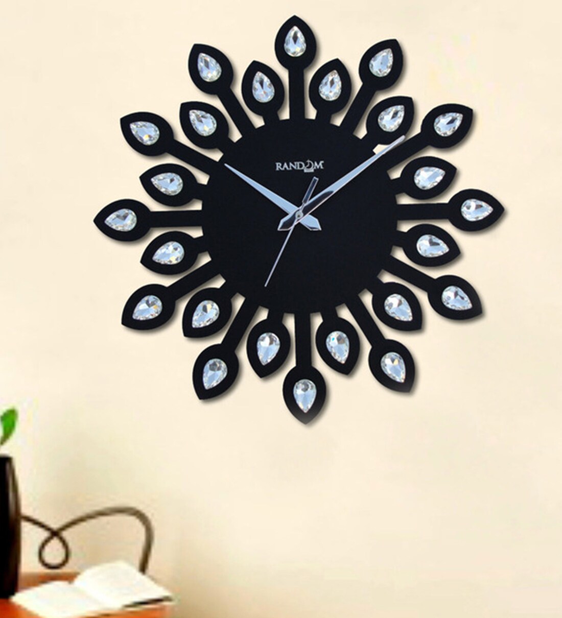 Buy Black Solid Wood Solid Novelty Wall Clock Online Novelty Wall